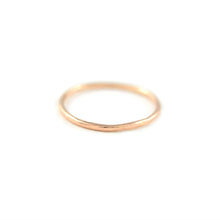 Load image into Gallery viewer, WJewellery 14K Rose gold hammered polished thin stacking ring