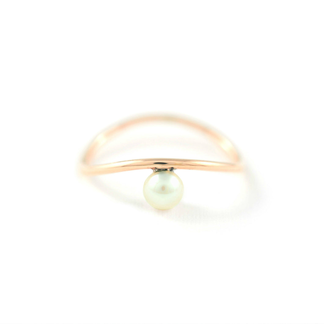 Wave Pearl Ring