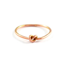 Load image into Gallery viewer, WJewellery 14K rose gold polished stacking thin infinity eternity love friendship knot memory ring