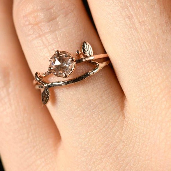 Genuine Diamond Rose Gold Engagement Ring
