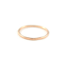 Load image into Gallery viewer, WJewellery 14K Rose gold hammered polished thin stacking ring
