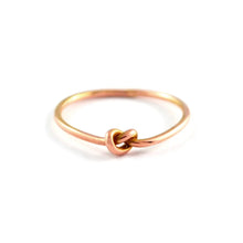 Load image into Gallery viewer, WJewellery 14K rose gold polished stacking thin infinity eternity love friendship knot memory ring
