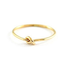 Load image into Gallery viewer, WJewellery 14K rose gold polished stacking thin infinity eternity love friendship memory knot ring
