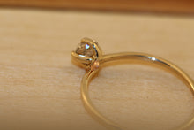Load image into Gallery viewer, Recycled diamond engagement ring with dangle rose gold heart
